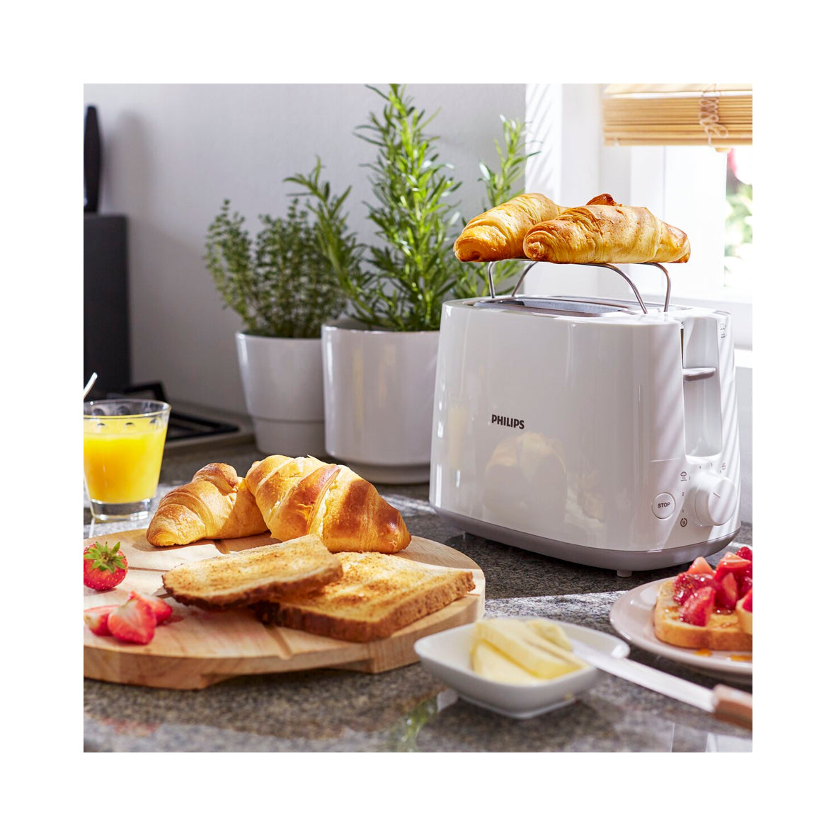Philips - Toaster 2 Slices White (HD2581/00)