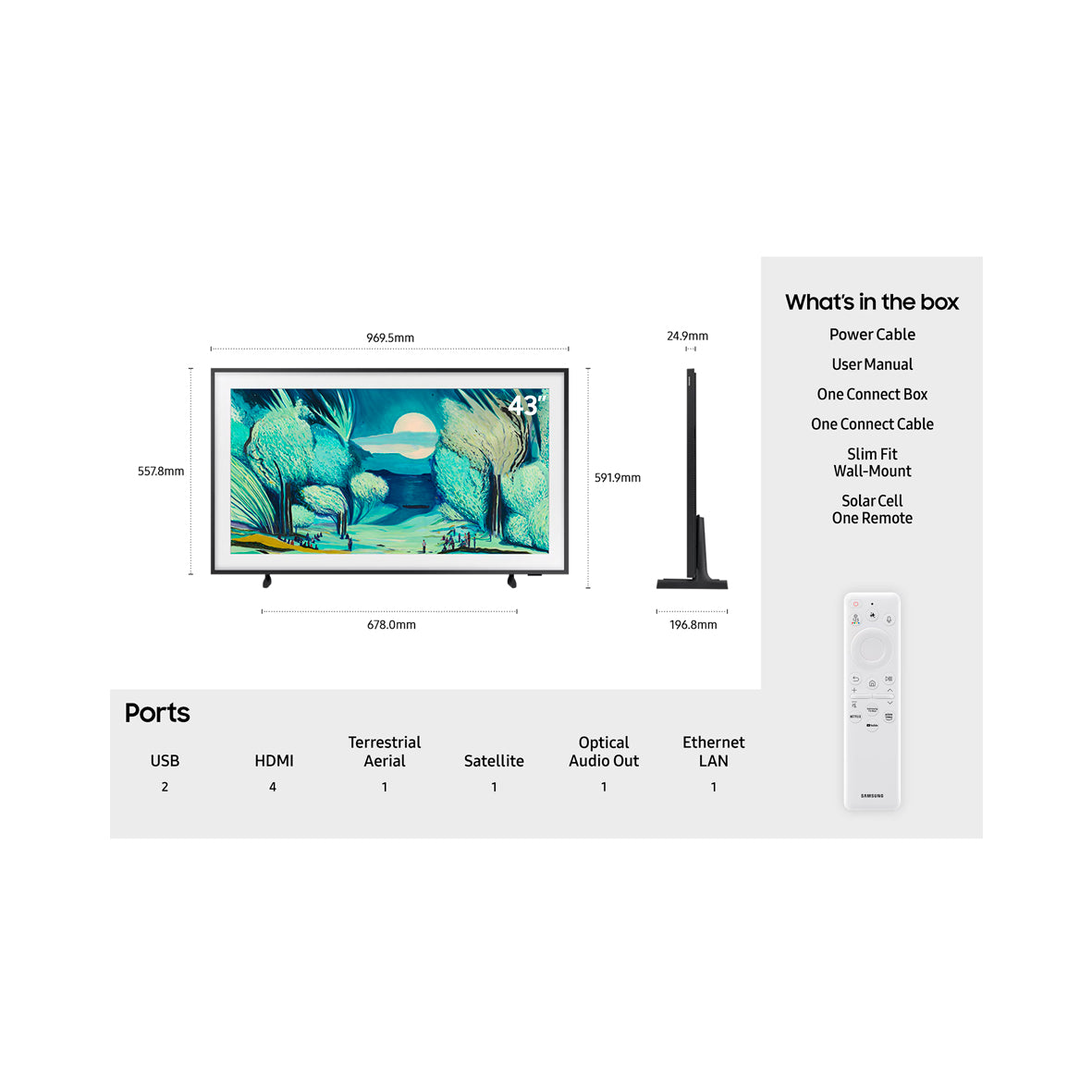 Samsung - 43" The Frame Qled 4K (TQ43LS03F)