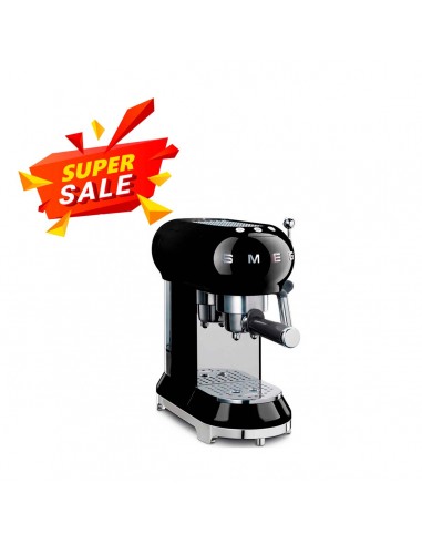 Smeg Espresso Manual Coffee Machine Black ECF01BLEU