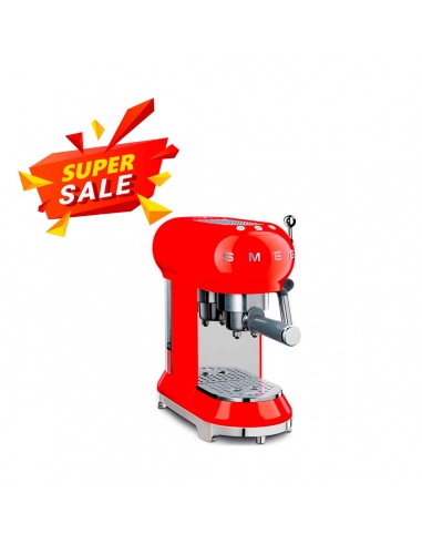 Smeg Espresso Manual Coffee Machine Red ECF01RDEU