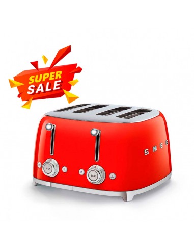 Smeg Toaster 4X4 Red TSF03RDEU