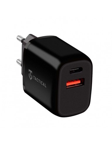 Tactical 20W Base Plug Dual USB-A/USB-C Black