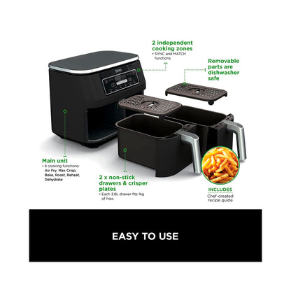 Ninja - Foodi Dual Zone Air Fryer 7.6L. (AF300EU)