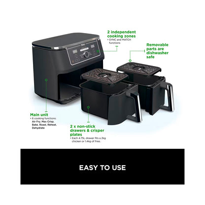 Ninja - Foodi Max Dual Zone Air Fryer 9.5 L. (AF400EU)