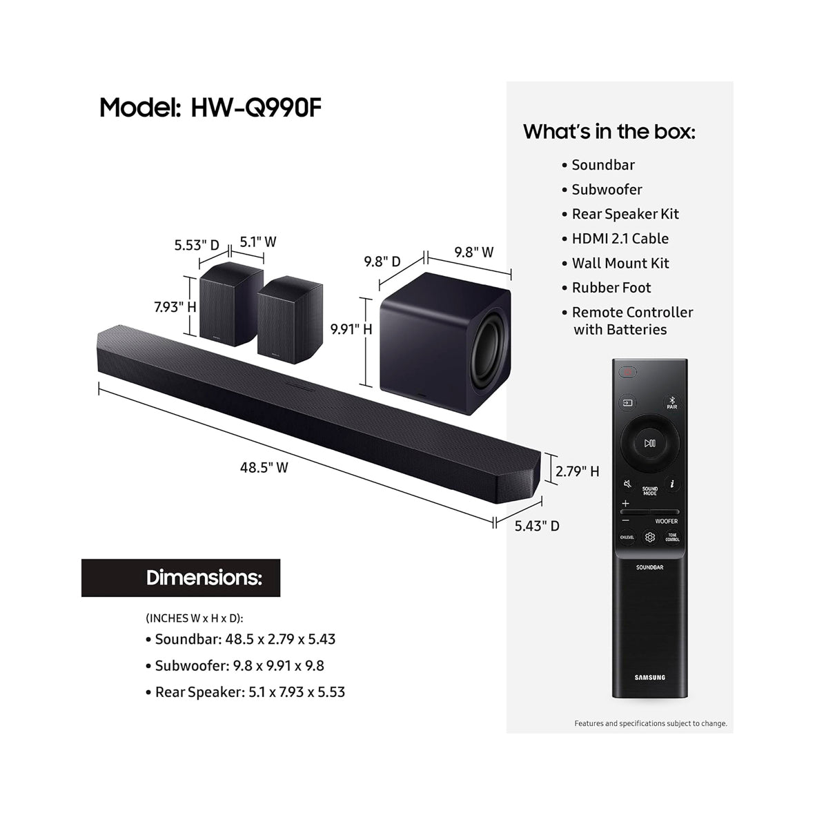 Samsung - Soundbar (HWQ990F)