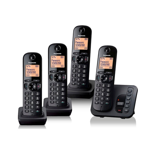 Panasonic - Quad Cordless Phones (KXTGC224EB)