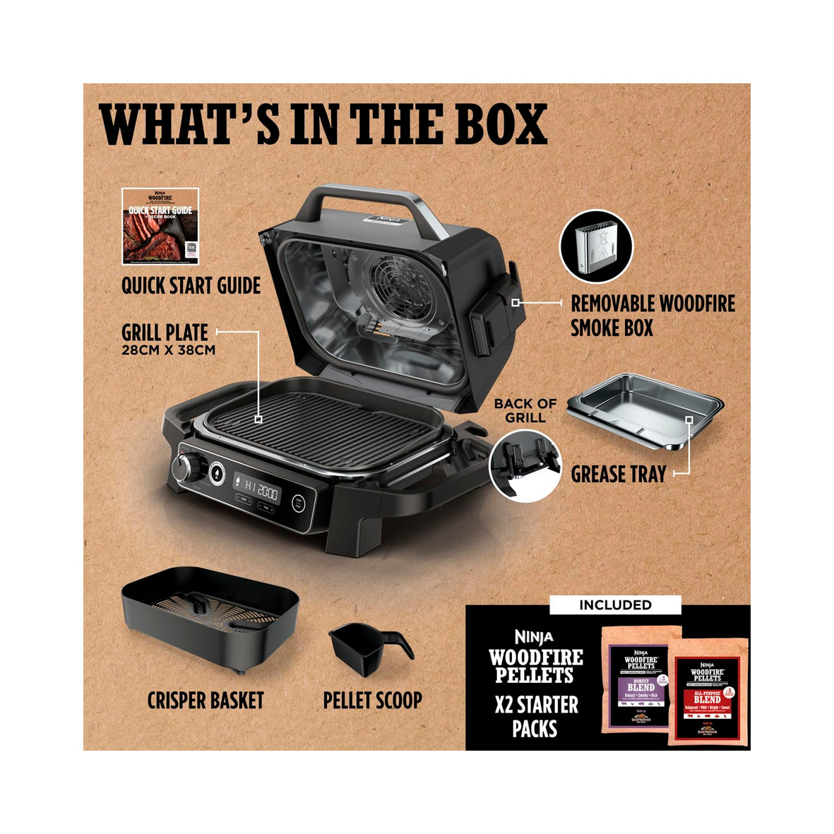 Ninja - Woodfire Electric BBQ Grill & Smoker (OG701EU)