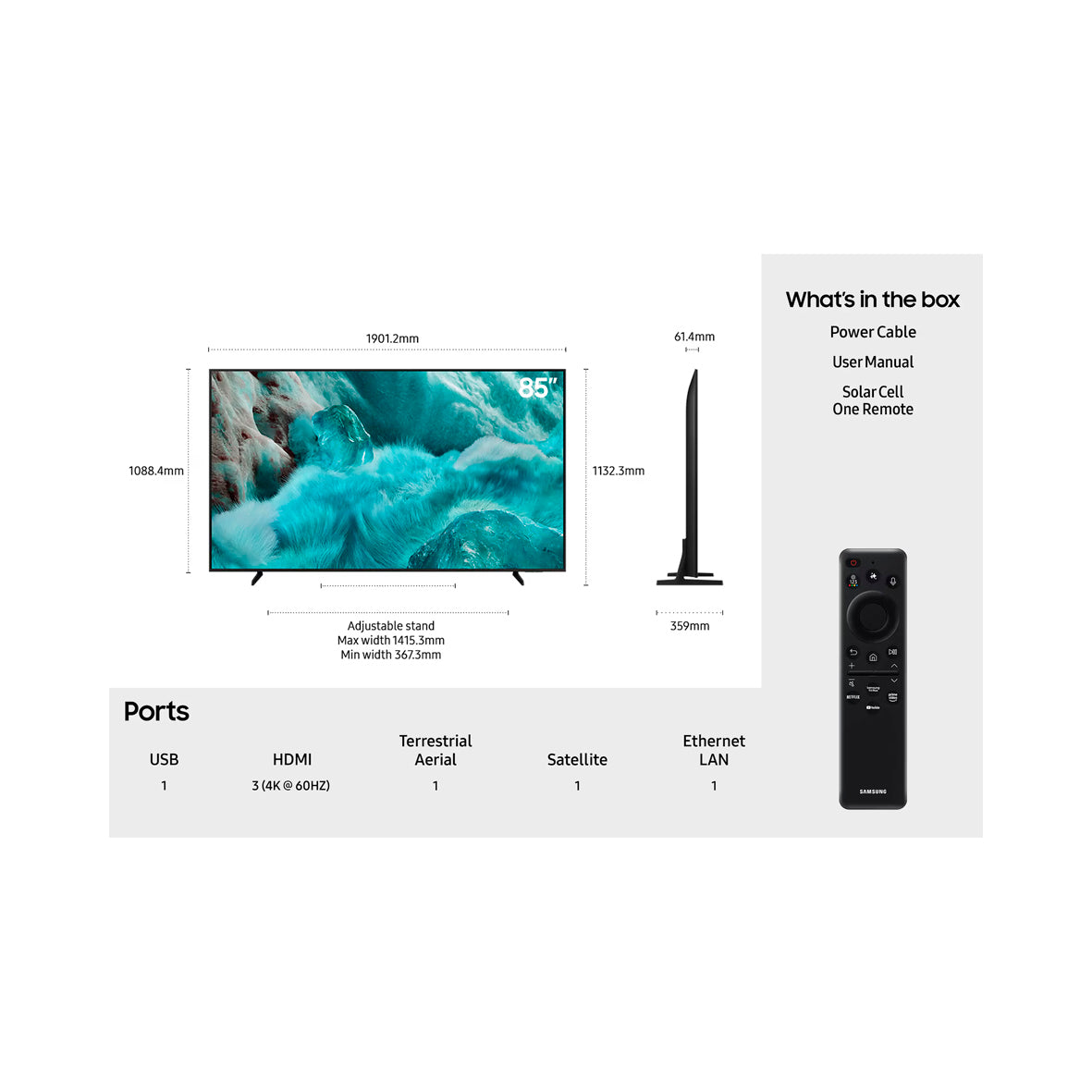 Samsung - 85" Qled 4K UHD AI (TQ85Q7F)
