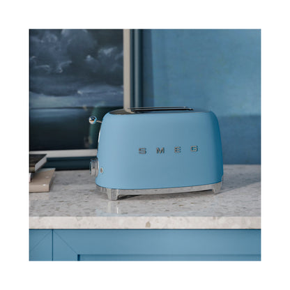 Smeg - Toaster 2 Slice, 2 Slot Matt Storm Blue (TSF01SBMEU)