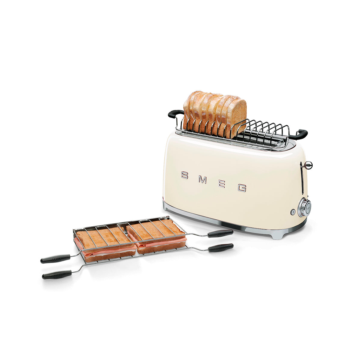 Smeg - Toaster 4 Slice, 2 Long Slot Cream (TSF02CR)
