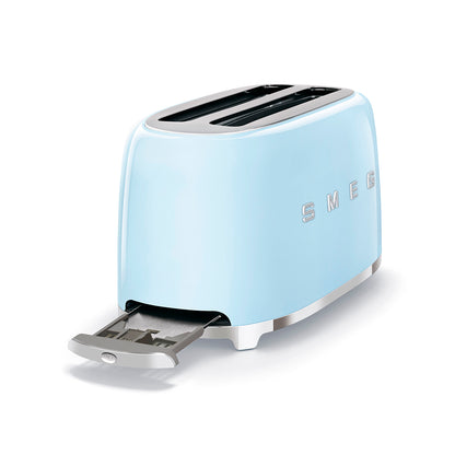 Smeg - Toaster 4 Slice, 2 Long Slot Pastel Blue (TSF02PBEU)