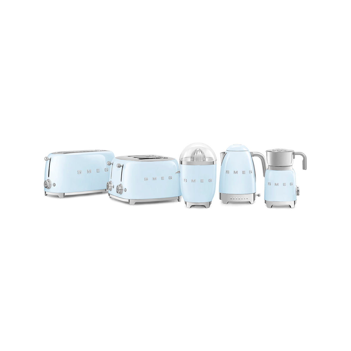 Smeg - Toaster 4 Slice, 2 Long Slot Pastel Blue (TSF02PBEU)