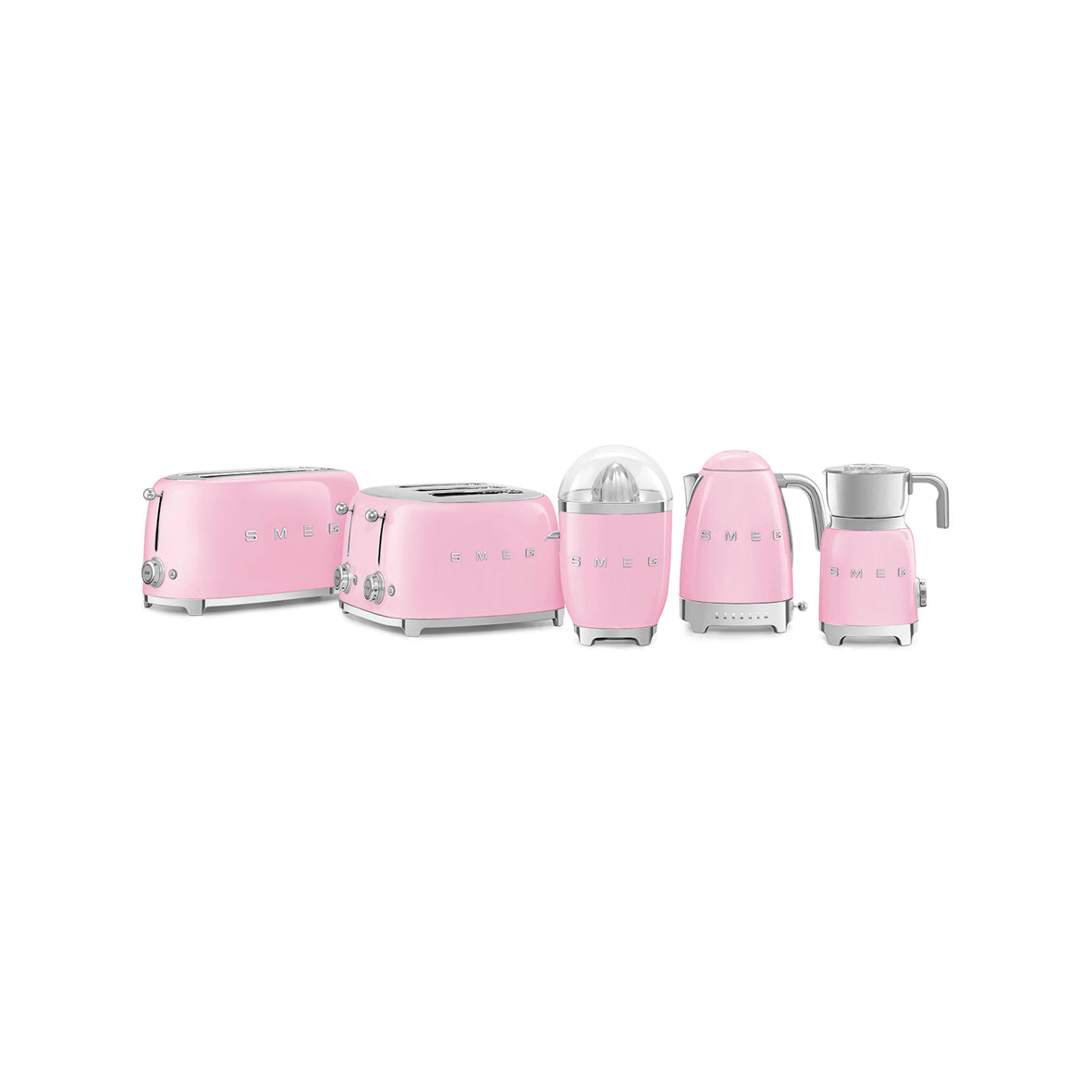 Smeg - Toaster 4 Slice, 2 Long Slot Gloss Pink (TSF02PKEU)